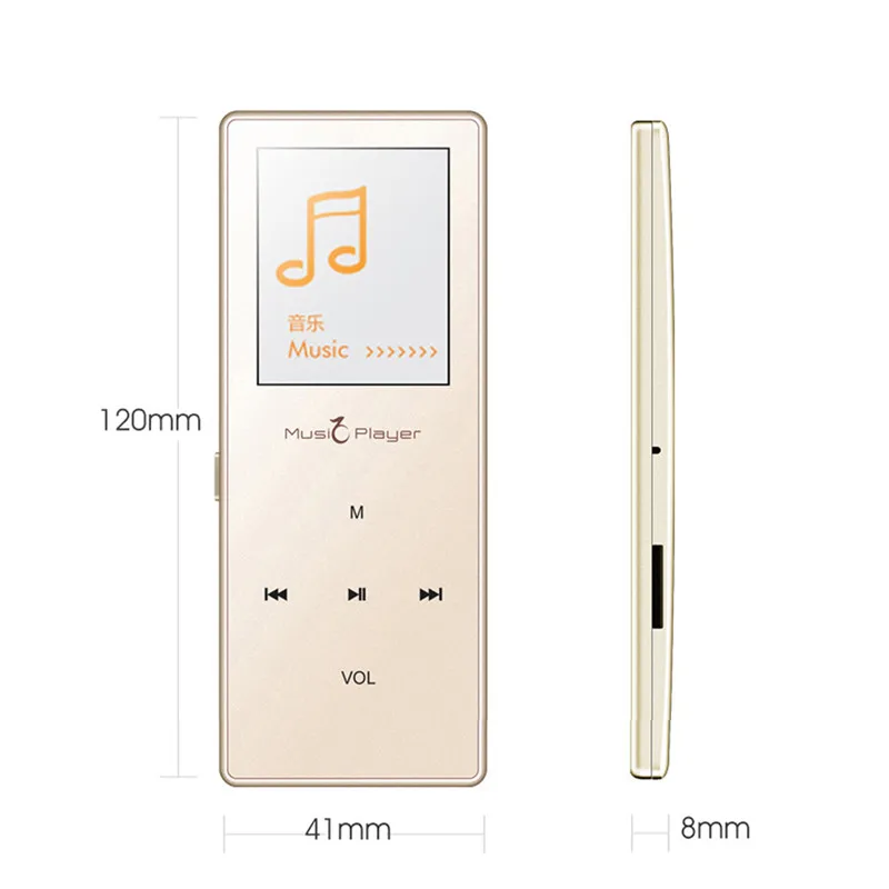 MP3 плеер LEORY X01 с bluetooth Hi-Fi без потерь mp3-плеер 8 ГБ 1 дюйма сенсорный экран поддержка