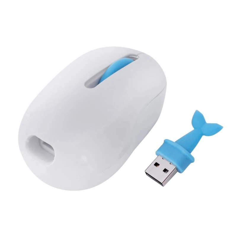 Беспроводная мышь Usb Беспроводная Милая мультяшная мышь Дельфин 2,4 ГГц оптическая мини компьютерная мышь белый+ синий пластик