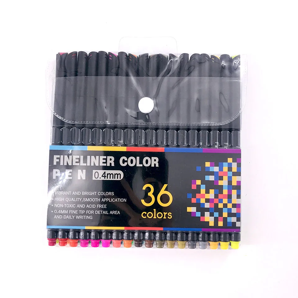 36colors Файнлайнер войлочный Наконечник Ручка профессиональная линия художественный маркер ручка чертежный вкладыш эскизная ручка дизайн искусство тонкая линейка набор ручек - Цвет: 36colors