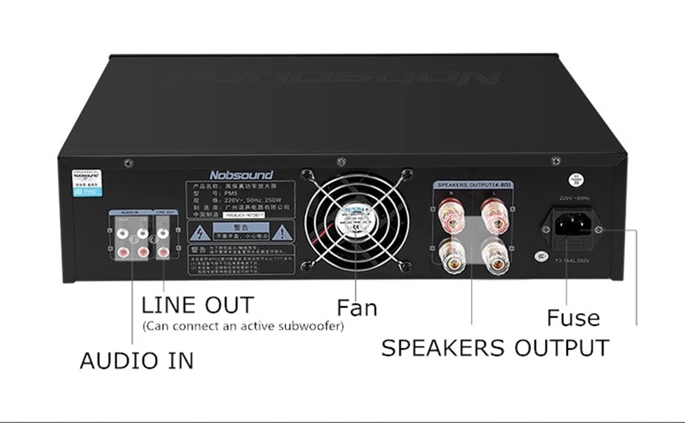 Nobsound PM5 Hi-Fi стерео усилитель мощности NFC усилитель беспроводной bluetooth-связи Поддержка USB CD DVD 80 Вт+ 80 Вт Мощность черный/серебристый