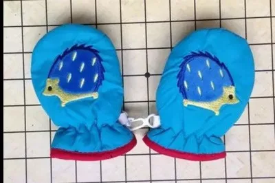 Симпатичные Еж 0-2 Год Inflant Ребенок Водонепроницаемый Лыжах Рукавицы красная