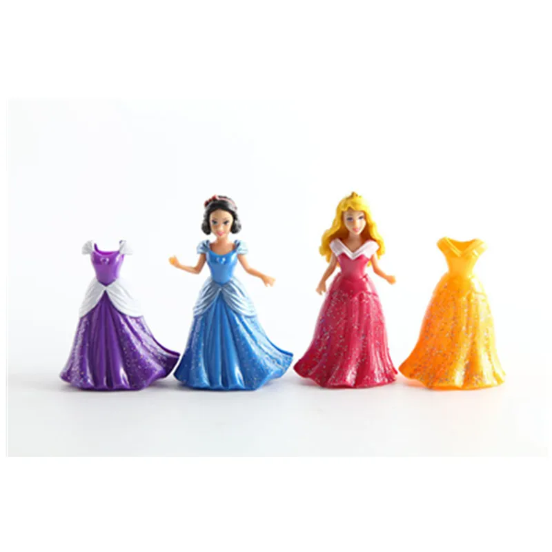 Disney 14 шт./компл. фигурки принцесс Белоснежка Ариэль Белль Рапунцель Аврора ПВХ