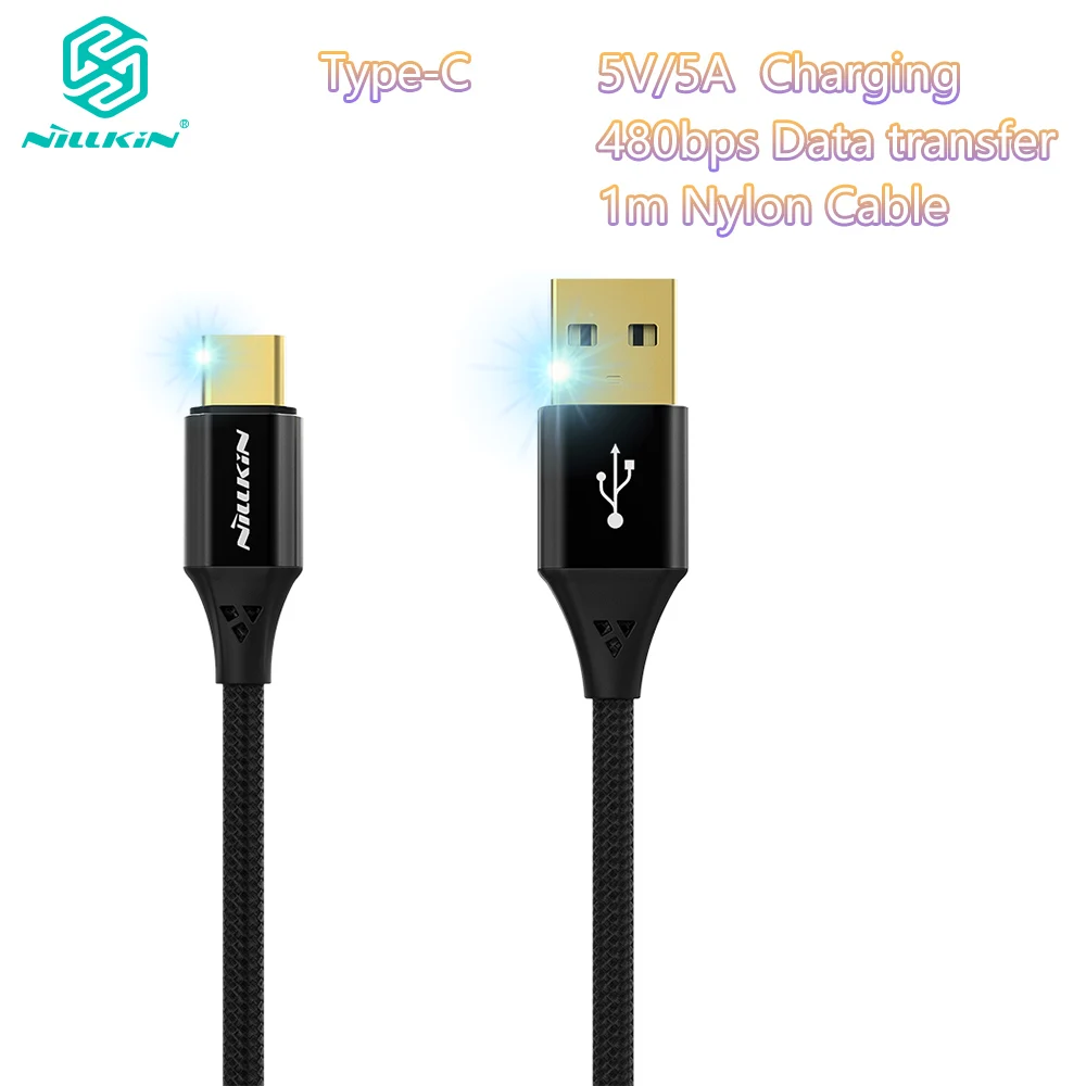 NILLKIN type C Быстрая зарядка USB кабель FCP 5A 40 Вт для huawei mate 20 Pro RS 20X Galaxy S10 S10+ S10e Note 9 S9 для OPPO 1 м нейлон