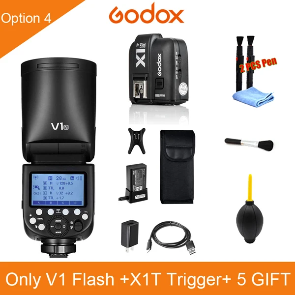 Godox V1 флэш-V1C V1N V1S V1F V1O ttl 1/8000s HSS Литиевая Батарея Вспышка Speedlite для цифровой зеркальной камеры Canon Nikon sony Fuji Olympus - Цвет: Зеленый