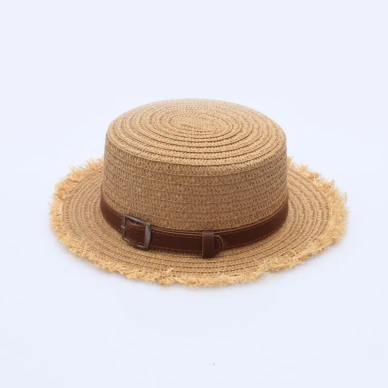 Панама соломенная с кожаной пряжкой корейская модная шляпа в стиле древней