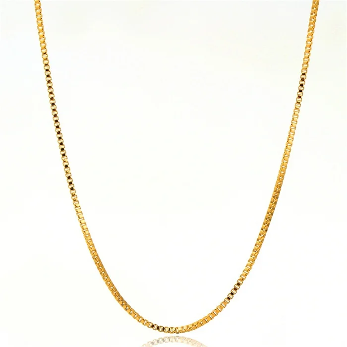 Женское тонкое ожерелье в коробке простое желтое золото ювелирное изделие 45 см 18