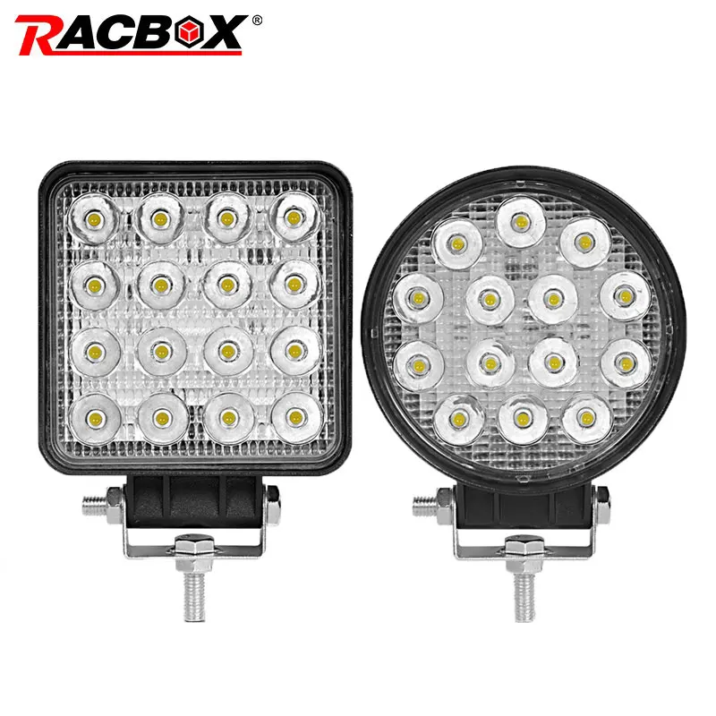 RACBOX супер тонкий 4 дюймовый 48 Вт квадратный 42 круглый светодиодный рабочий свет