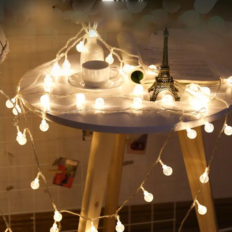 Led Christmas String Fairy lights Outdoor Garland Lamp Decorations for Home Party Garden Wedding Holiday lighting Bubble Light | Лампы и