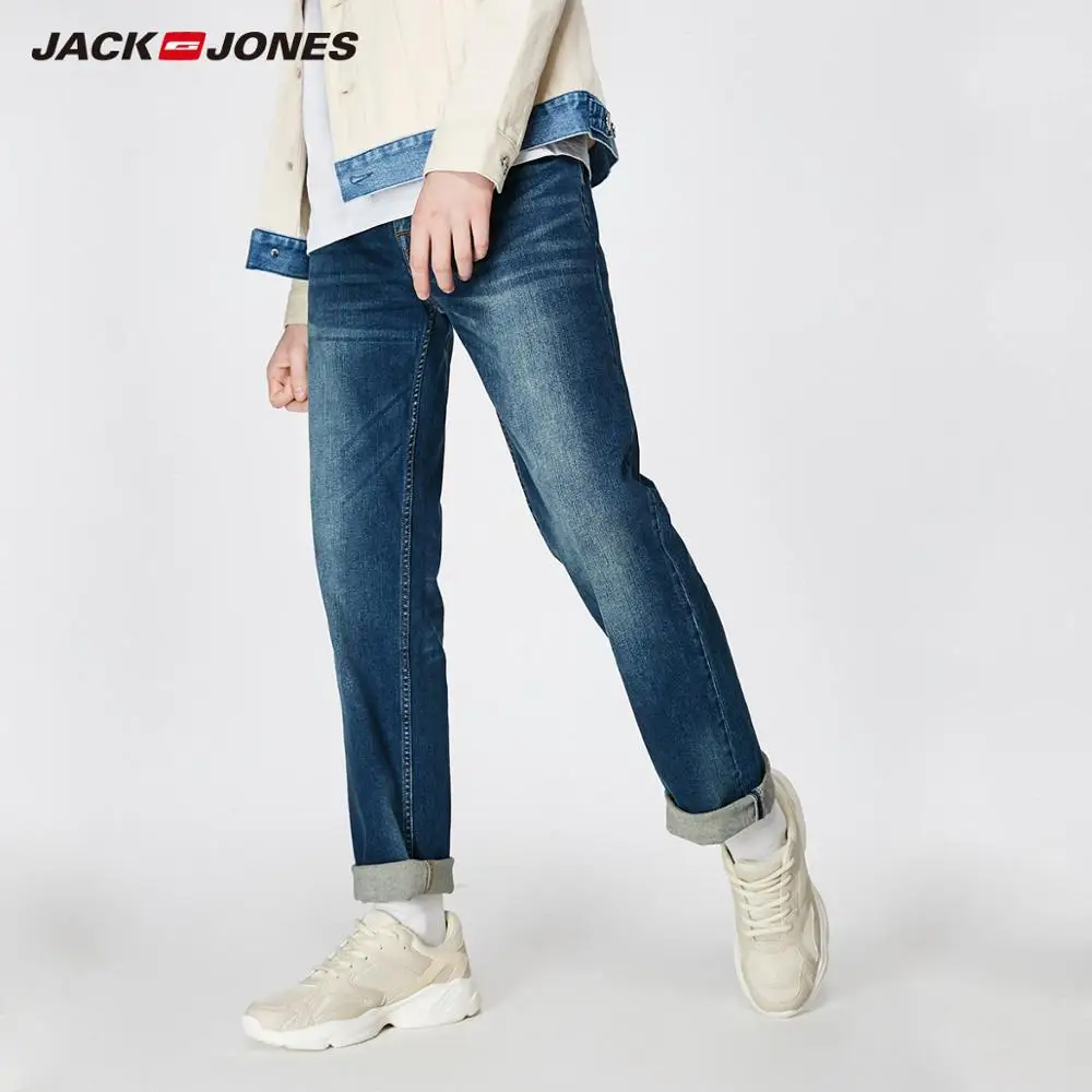 JackJones мужские эластичные мужские джинсы хлопковые джинсовые широкие брюки подходят брюки бренд Мужская одежда 219132584