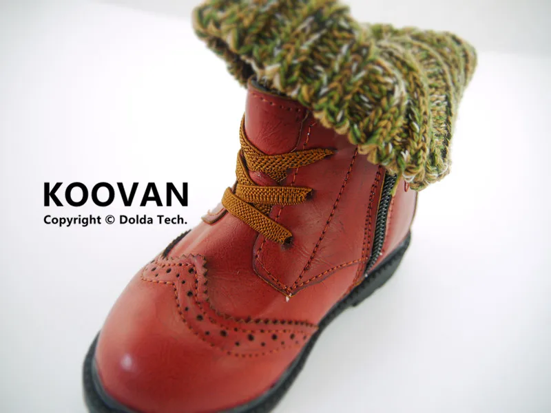 Koovan/детские ботинки; коллекция года; детская обувь с мягкой подошвой; хлопковые ботинки в стиле ретро; ботинки в британском стиле для мальчиков и девочек; кожаные зимние детские ботинки с шерстью