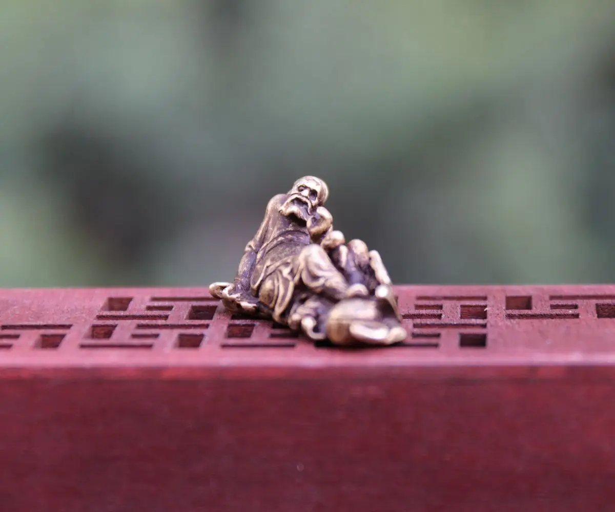 3 5 см китайский чистый Бронзовый ручной работы Taoist master ZhongKui Lucky Amulet кулон Мини