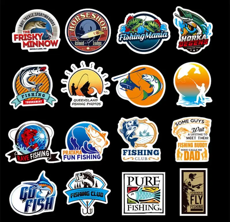 50 шт./лот Go Fish Мультяшные рыболовные Наклейки Скейтборд с граффити ноутбук