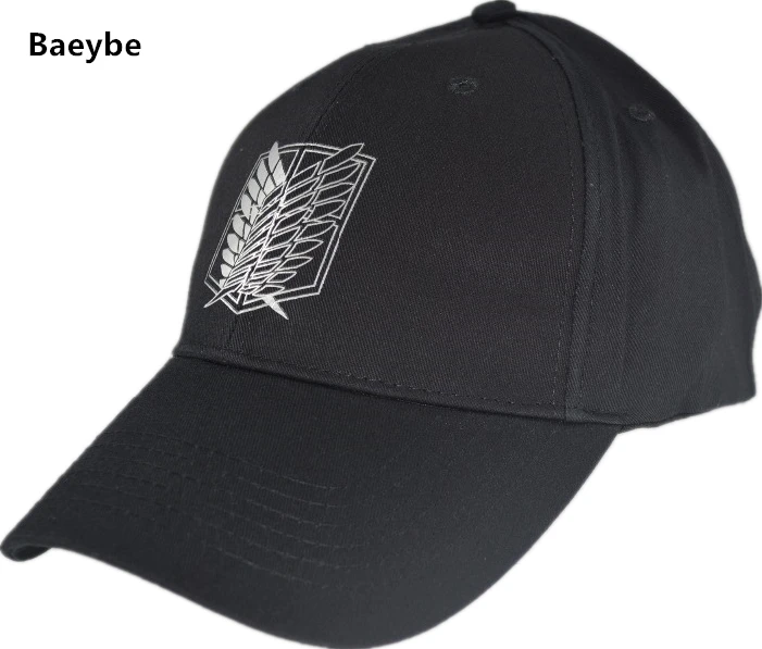 Черная регулируемая бейсбольная кепка с аниме атака на Титанов бейсболка для