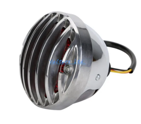 Универсальный хромированный круглый тормозной фонарь для мотоцикла Harley Bobber Chopper