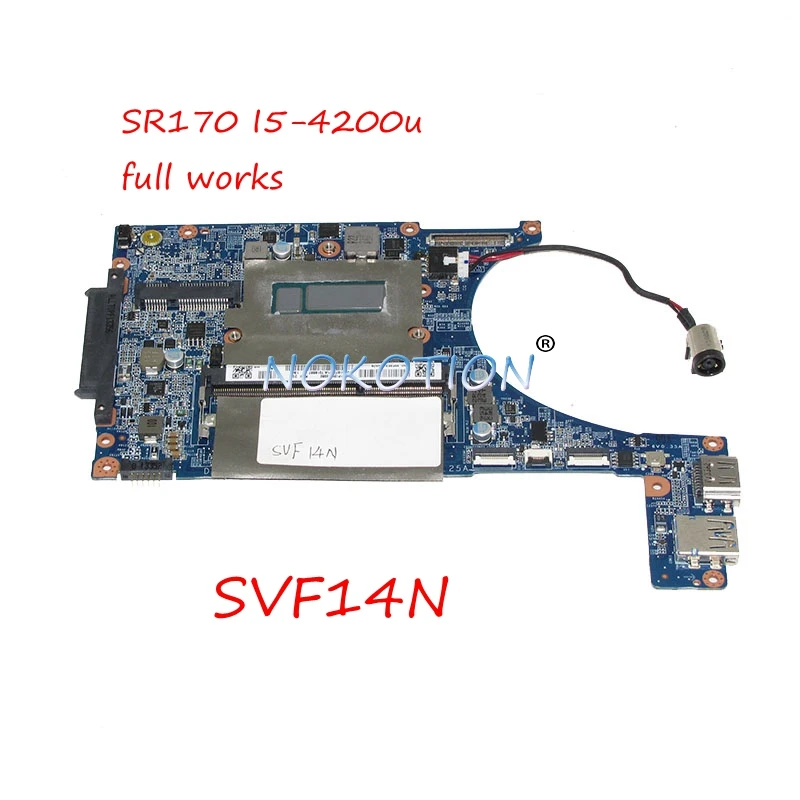 Материнская плата NOKOTION для ноутбука Sony Vaio SVF14N основная DA0FI2MB6D0 A1973171A SR170 I5 4200 CPU DDR3L