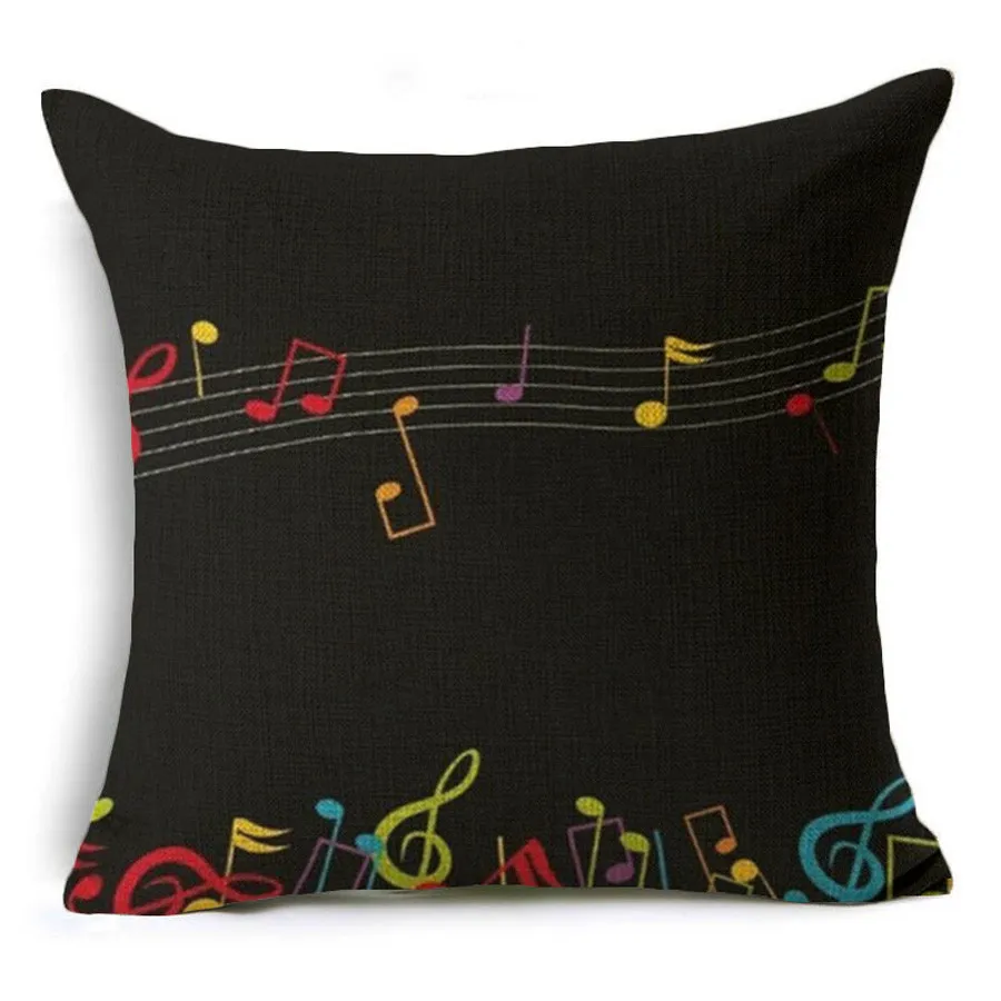 Черная хлопковая льняная наволочка для подушки декоративная с рисунком дивана