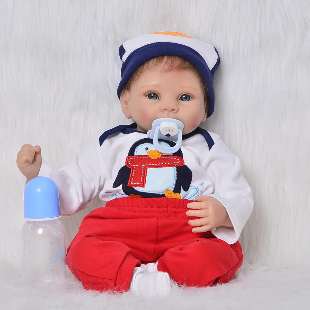 22 дюймов реалистичные силиконовые виниловые Reborn куклы Bebe 55 см Ткань тело
