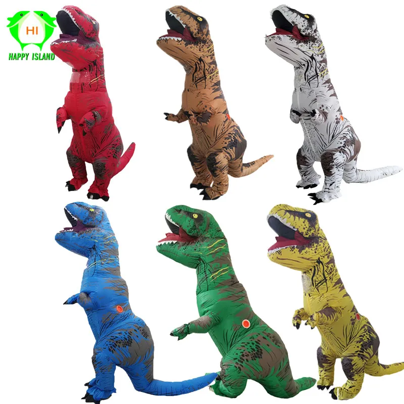 Взрослый надувной костюм динозавра T REX Хэллоуин Рождество trex динозавр для