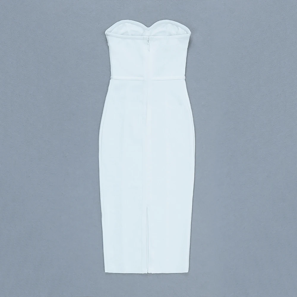 

White Bandage Dress Elegant Celebrity Fashion Night Club Summer Party Dress Sexy Women Bodycon Dresses