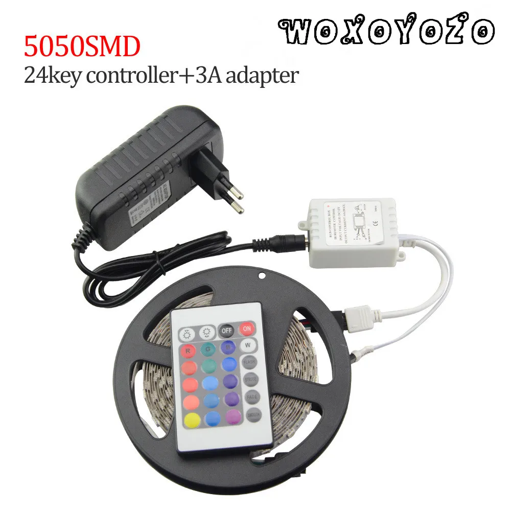 Горячая SMD 5050 RGB Светодиодные ленты Водонепроницаемый DC 12 В 5 м 300 светодио дный RGBW RGBWW светодио дный полосы света гибкий с 3A Мощность и удаленного Управление