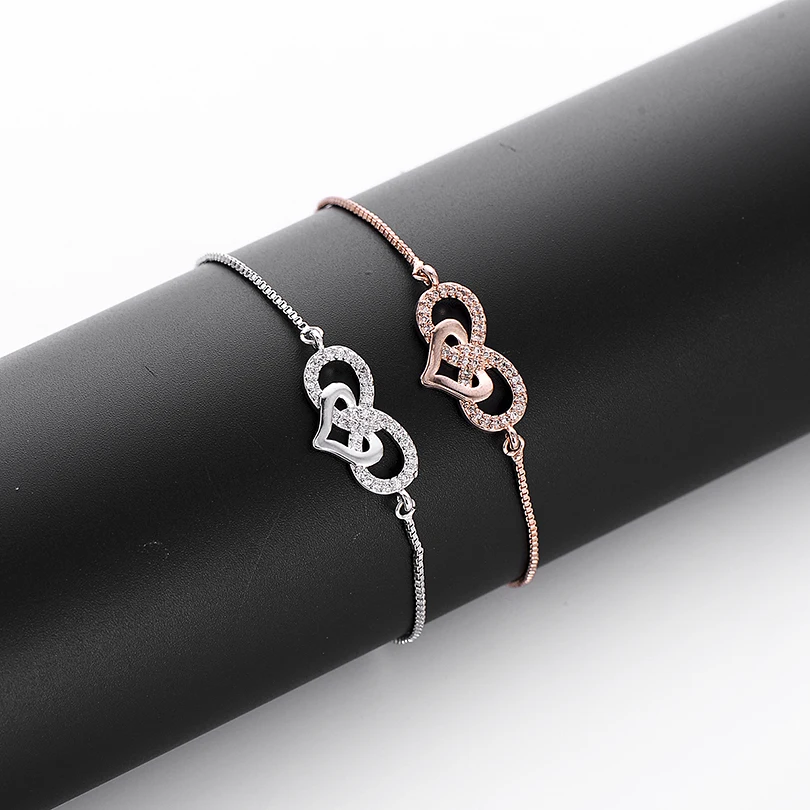 Браслет Pipitree Love Heart Infinity для влюбленных женский медный регулируемый браслет с