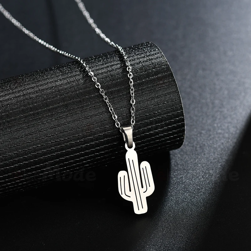 ELSEMODE Крошечные Подвески Cackus ожерелья с подвесками для женщин Золотая