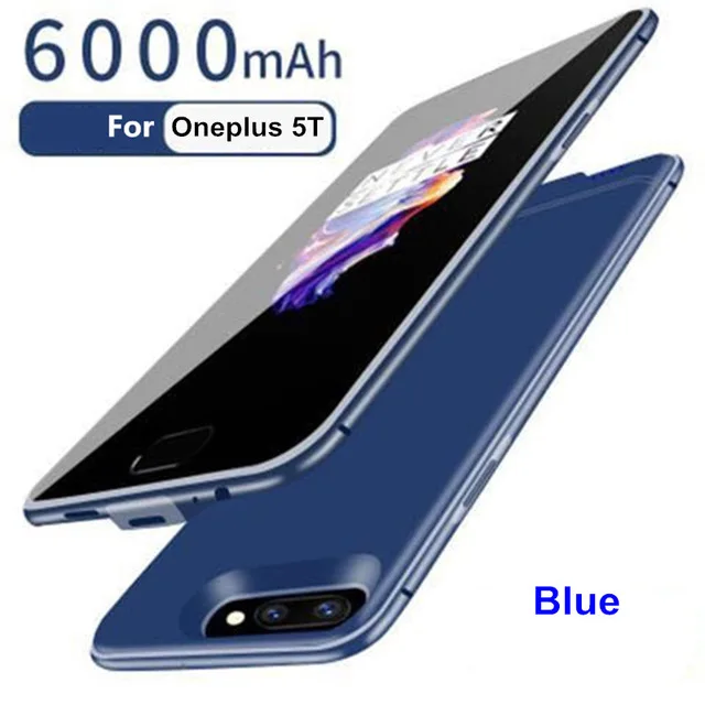 KQJYS внешний резервный аккумулятор зарядное устройство чехол power Bank для Oneplus 5 5T чехол для зарядки чехол для One Plus 5 5T - Цвет: Blue For Oneplus 5T