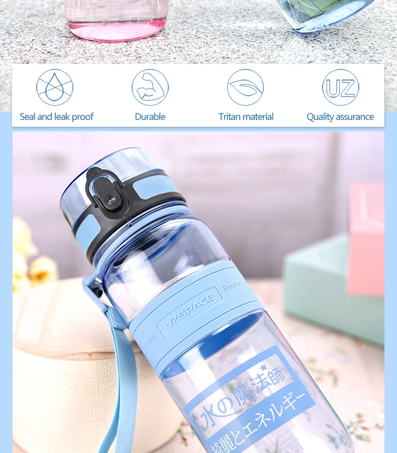 UZSPACE Infuser бутылка для воды флип-топ с герметичной крышкой с одним кликом открытым-нетоксичный BPA бесплатно и экологически чистый Тритан Co-Poly