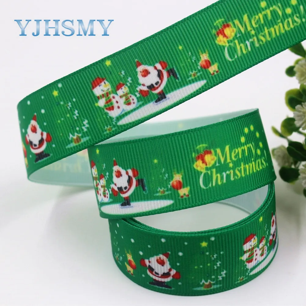 YJHSMY I-19713-4 22 мм 10 ярдов Рождественская серия мультфильм grosgrain ленты лук колпачок