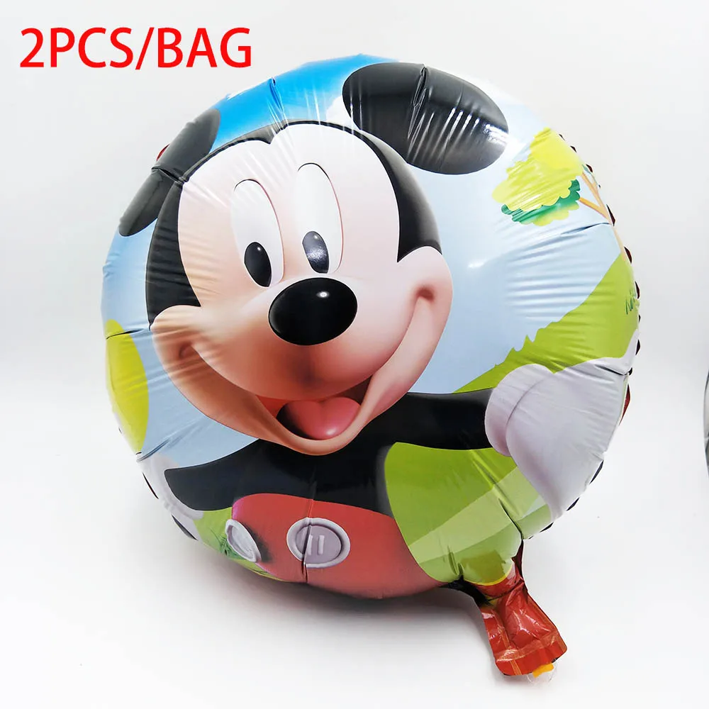 balloon 2pcs Декоративные вилки Дисней Микки Маус на день рождения, ложки, ножи, чашки, тарелки, баннеры, шляпы, соломинки, Микки, вечерние украшения - Цвет: balloon 2pcs