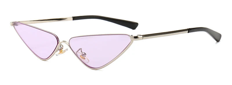 silver with purple Peekaboo, прозрачные линзы, узкие солнцезащитные очки для женщин, кошачий глаз, роскошные брендовые дизайнерские, UV400, сексуальные солнцезащитные очки для женщин, мода, металл - Цвет линз: silver with purple