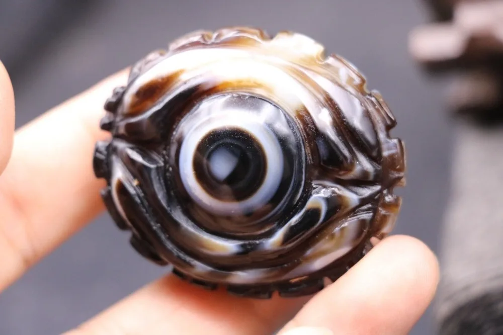 Подвеска Небесный Глаз магический Тибетский оникс тотемная резьба