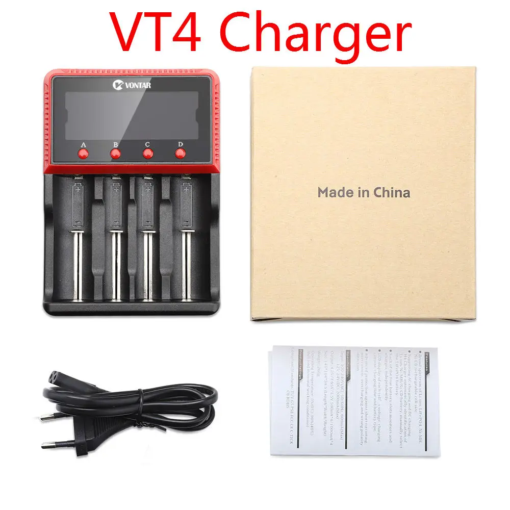VT4 Charger Умное зарядное устройство для аккумуляторов с ЖК-дисплеем USB зарядное устройство для 26650 22650 18650 18500 18350 17670 14500 литиевая батарея - Цвет: VT4 Charger