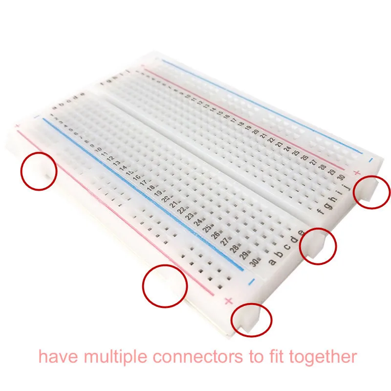 Макетная плата 400 точек без пайки proto board 400 comtacts прозрачная печатная плата