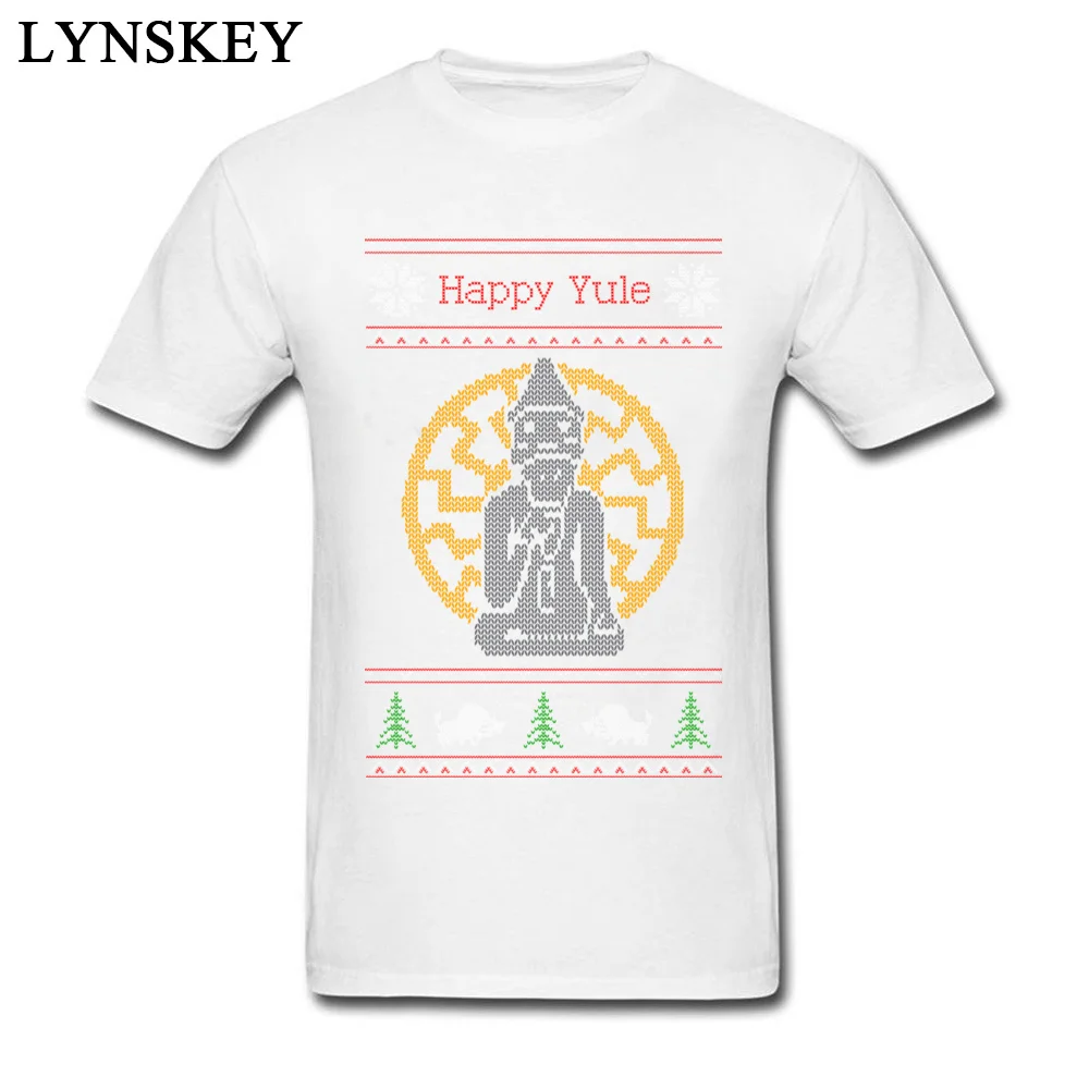 Happy Yule Mans новинка дизайнерская хлопковая черная футболка забавные Топы И