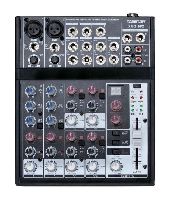 TAKSTAR XR-210FX Karaok цифровой микшерный пульт простой гибкий эффективный микшерный пульт премиум 10 входов 100 видов