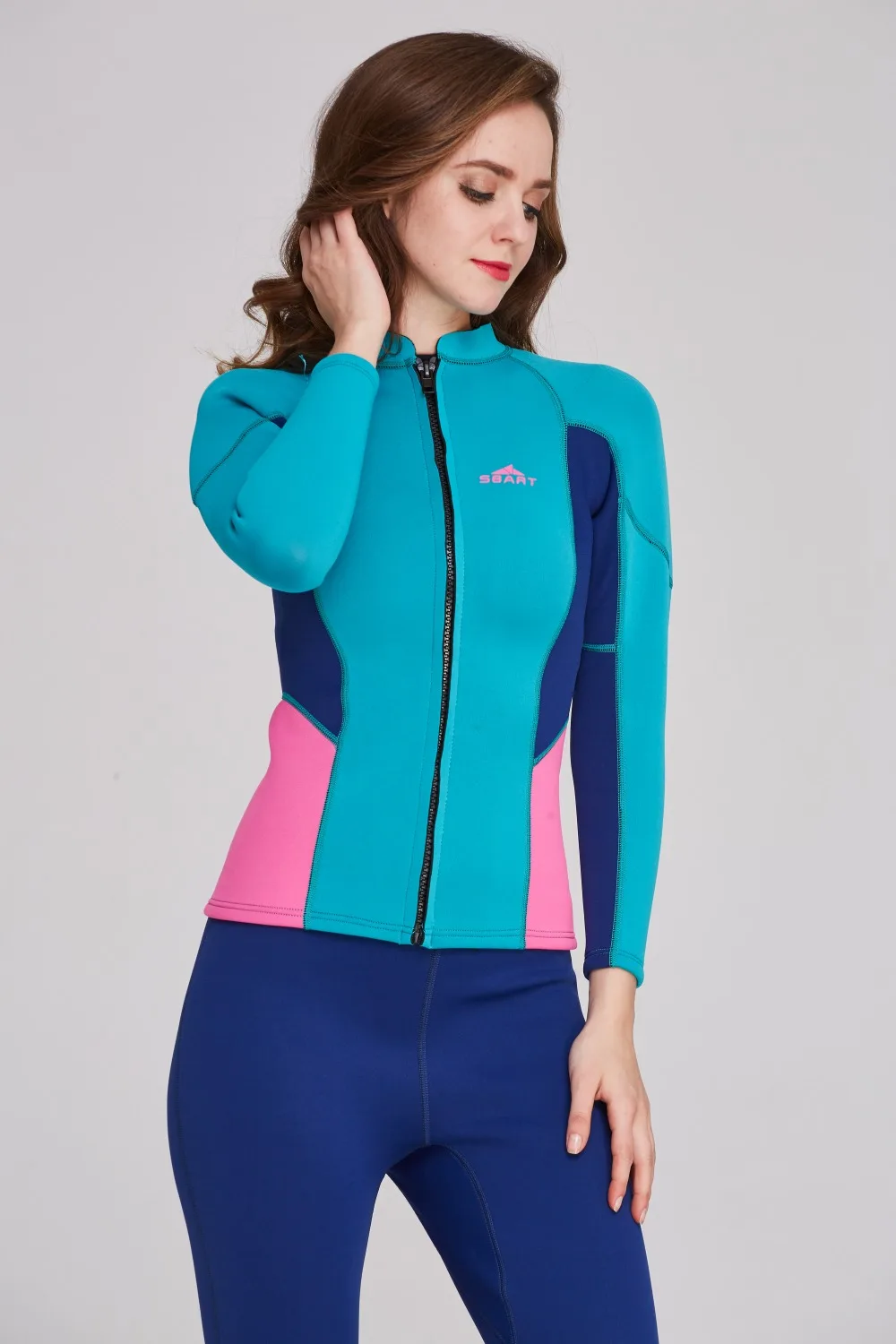 Женский гидрокостюм с длинным рукавом 2 мм черная Неопреновая куртка для