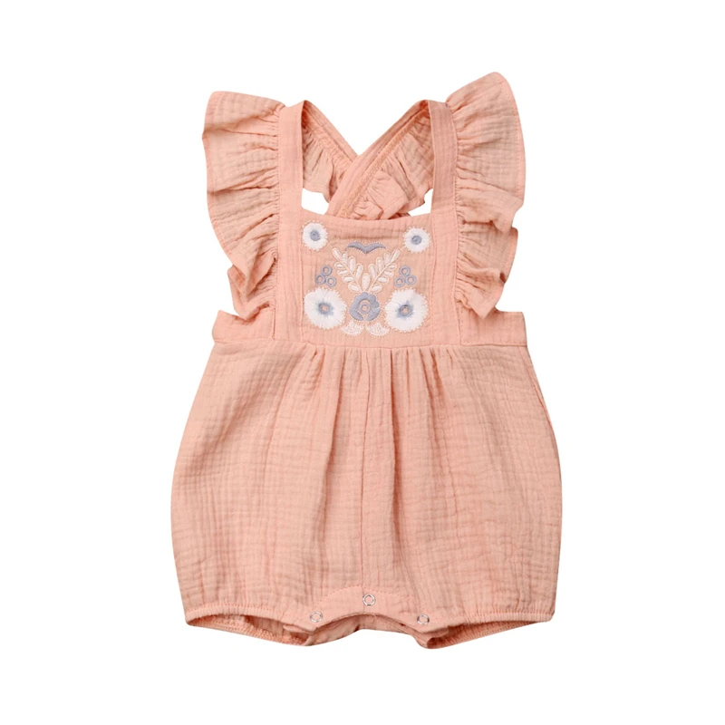 Летнее Боди без рукавов для маленьких девочек комбинезон новорожденных боди с