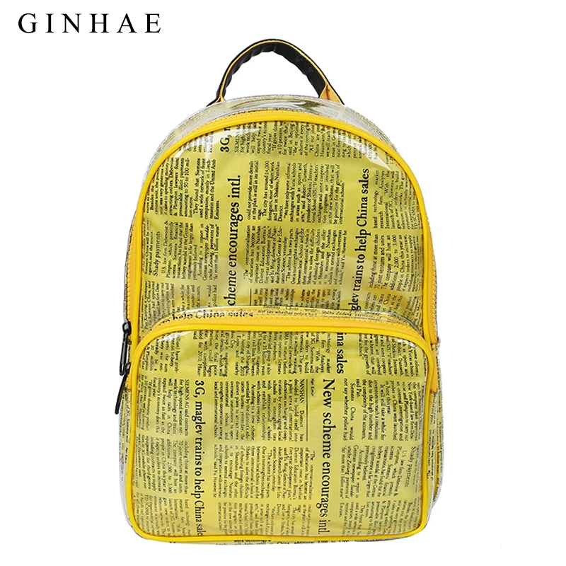 Прозрачные рюкзаки из ПВХ большая вместительность школьная сумка рюкзак