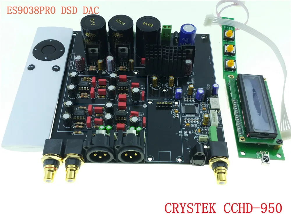 ES9038 ES9038PRO HIFI аудио DAC декодер собранная плата+ Обновление до CRYSTEK CCHD-950+ пульт дистанционного управления