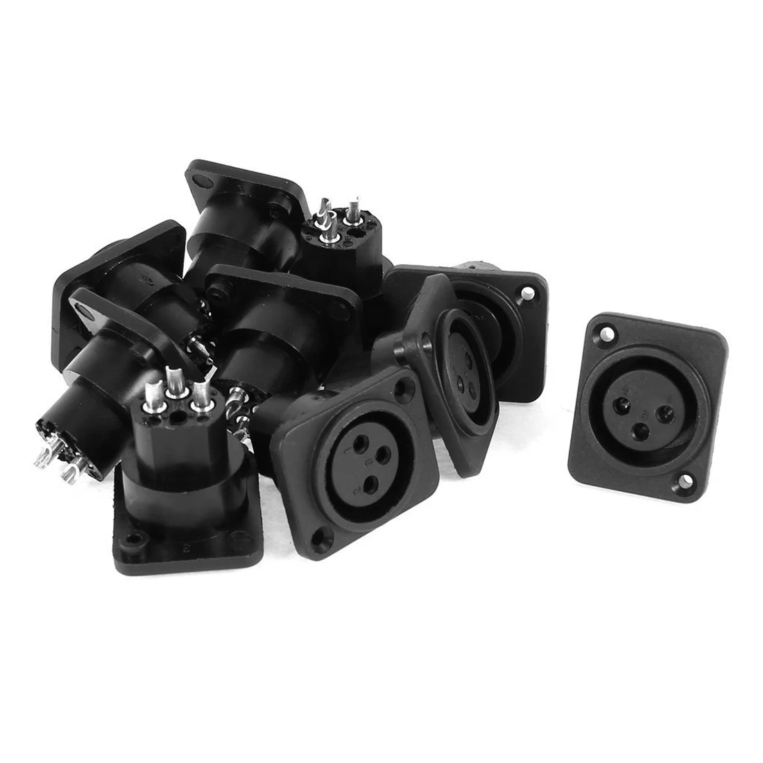 Аудио XLR Женский Джек Панель Гора гнездо черный серебристый цвет тон 10 шт. |