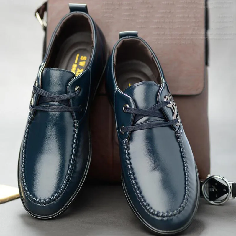 Новинка 2019 повседневные мужские туфли в деловом стиле мягкая обувь на шнуровке