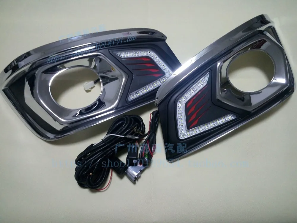 12 В 6000 К светодиодный DRL Дневной ходовой светильник чехол для Toyota Fortuner 2012 2013 противотуманная фара рамка противотуманный светильник Стайлинг автомобиля