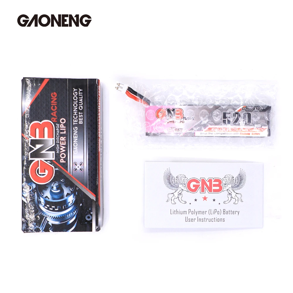 5 шт. Gaoneng GNB FPV батареи 520 мАч 3 8 в 80C 1S HV 4 35 PH2.0 Plug Lipo батарея для Tinyhawk Kingkong LDARC