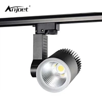 anjoet 7w 15w 20w 30w cob led track lighting aluminum rail lamp leds spotlights iluminacao for clothing exclusive shop lighting