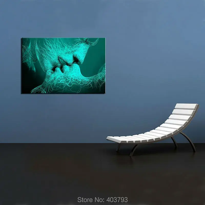 Настенное художественное полотно Адам и Ева или поцелуй любви дизайн США для