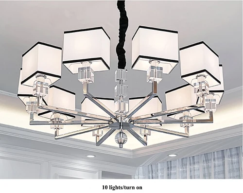 10 lights pendant Современный, хромированный, металлический светодиодный настенный светильник, блестящий хрустальный светодиодный настенный светильник для спальни, Светильники для гостиной, светодиодный настенный светильник, тканевый настенный светильник - Цвет абажура: 10 lights pendant