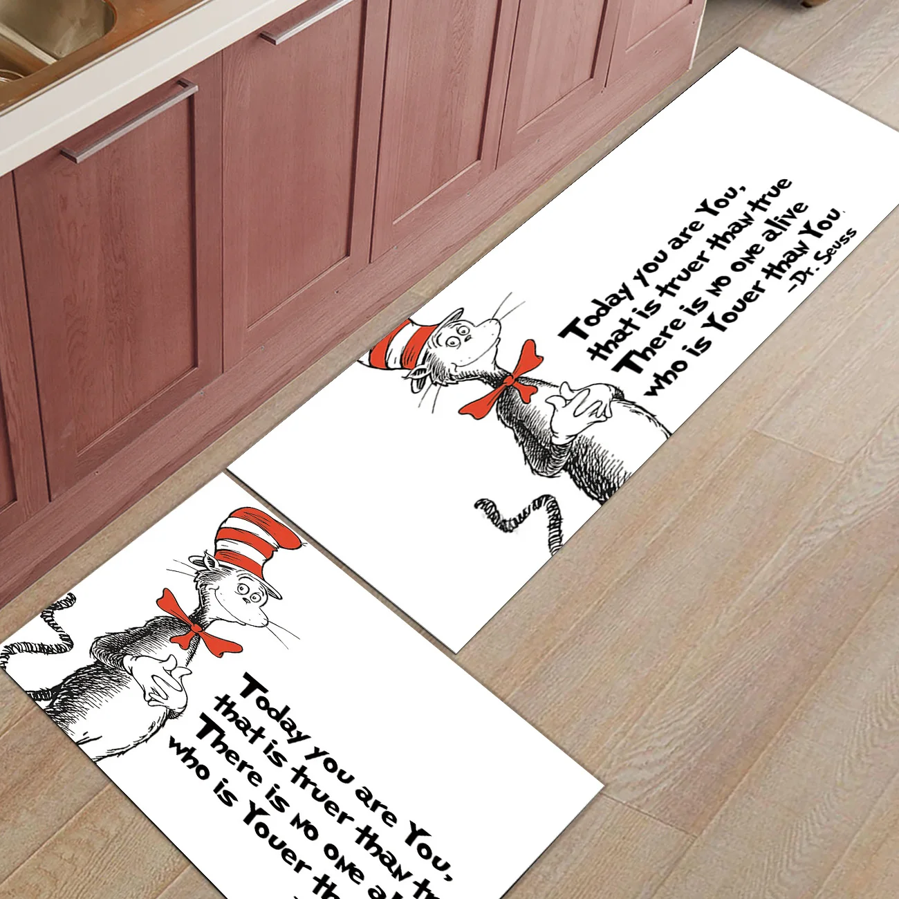 2 шт./компл. милый кот с принтом котенок крупным планом коврик вход передняя дверь