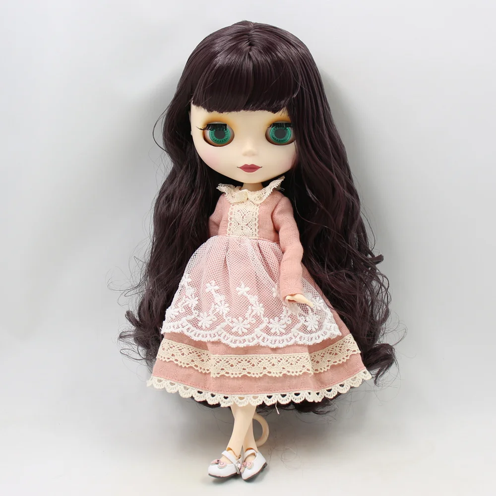 Кукла Blyth ICY DBS 30 см белая кожа элегантные темные длинные вьющиеся волосы 1/6