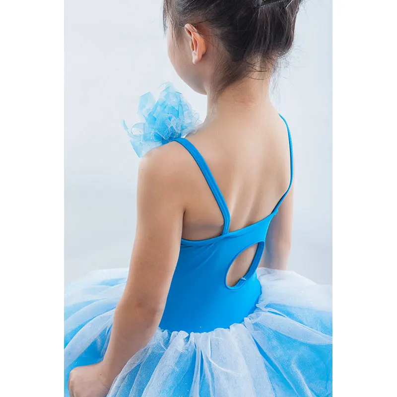 Новейшее бледно-голубое платье с блестками детское балетное платье-пачка для